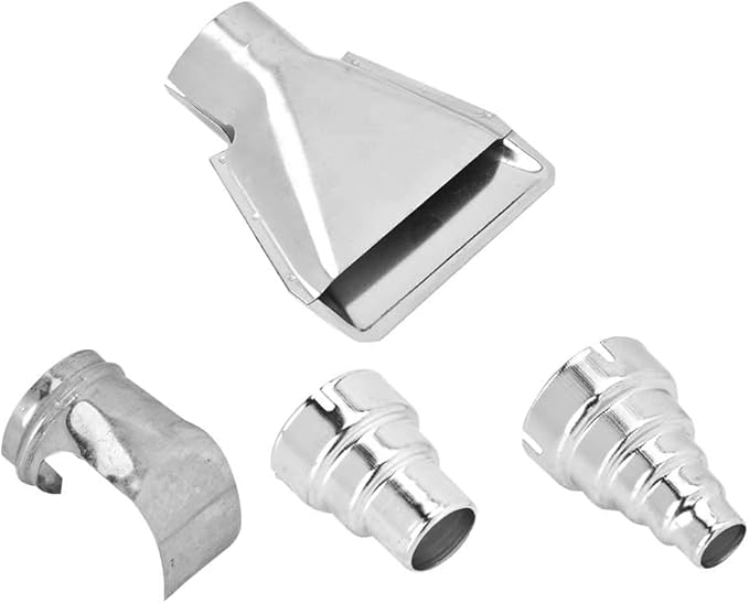 4Pcs Cordless Heat Gun Nozzles, Stainless Steel Mini Heat Gun Attachments, Craft Heat Nozzles with 4 Different Shapes for Meeting Different Soldering Needs
