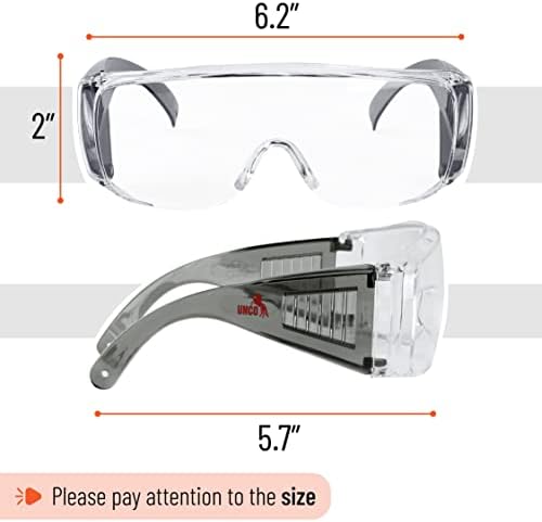 UNCO- Safety Goggles Over Glasses, Protective Goggles, Anti Fog, Work, Safety Glasses Over