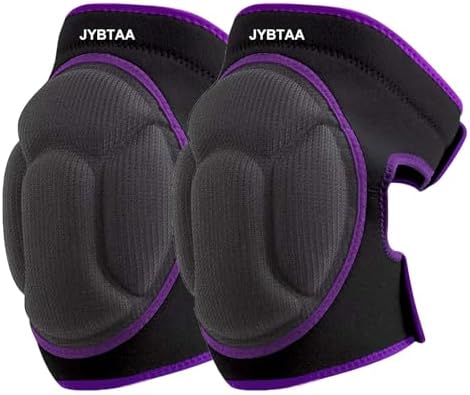 Gardening Knee Pads for Men, Woman Adjustable Foam Pad, Purple L (1 Pair)