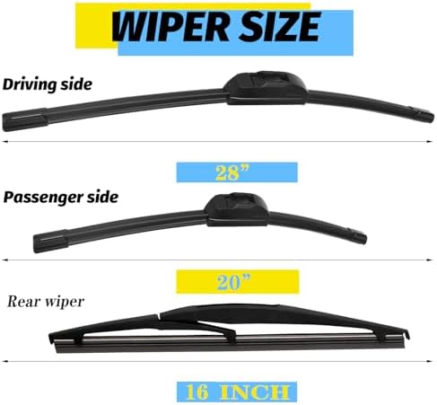 28"+20"+16" Windshield Wiper Blade Replacement Kit for 2011-2021 Sienna - OEM Quality All Season Windshield Wiper J/U Hook (Set of 3)