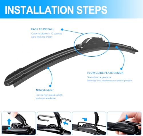 CJPPPZIW® Windshield Wipers-28"+14"+8" Replacement for 2012 2013 2014 2015 2016 2017 2018 2019 Toyota Prius C OEM Quality Premium All-Season Front Rear Wiper Blades (Pack of 3)