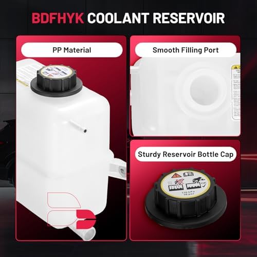 BDFHYK Coolant Reservoir Expansion Tank with Cap for Ford F-350 F-Super Duty 1995-1997 F-250 1995-1996 F-250 HD 1997 7.3L V8 Diesel, Replaces 603-046 F6TZ8A080EA 8C3Z8101A 9C3Z8101A