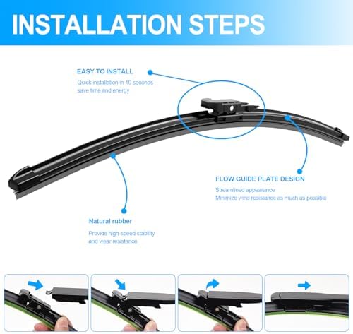 CJPPPZIW® Windshield Wipers-26"+22"+11" Replacement for 2011-2023 Ford Explorer/2013-2023 Police Interceptor Utility OEM Quality Premium All-Season Front Rear Wiper Blades (Pack of 3)