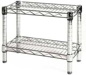 Shelving Inc. 12" d x 18" w Chrome Wire Shelving with 2 Tier Shelves, Weight Capacity 800lbs Per Shelf