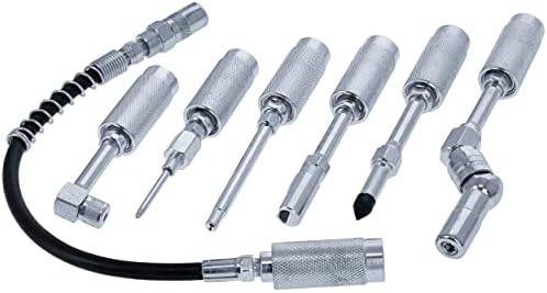 ABN Lube Accessory Kit - 7pc Automotive Universal Grease Coupler Kit and Grease Gun Attachments with Carrying Case