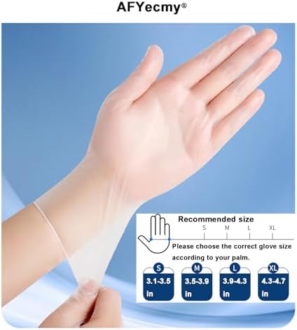 Clear Vinyl Gloves, Powder-Free & Latex-Free, Disposable Cleaning Gloves, 5 Mil, 1000 Count, Small