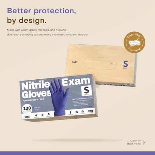 Supmedic SUP Exam Plus® Nitrile Gloves, Powder-Free Disposable Lab Violet