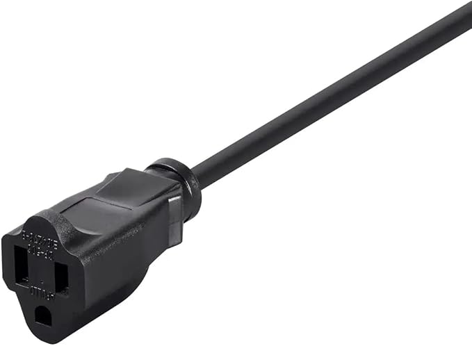 Monoprice 3-Prong Extension Cord - 6 Feet - Black (6 Pack) NEMA 5-15P to NEMA 5-15R, 16AWG, 13A