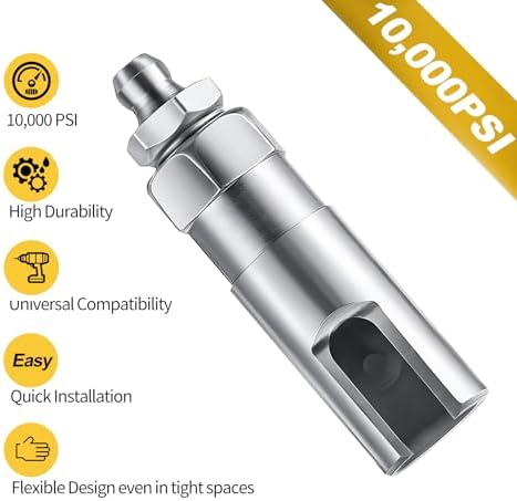 Grease Gun Push on Coupler with 1/8 Inch NPT Threads, Match with 1/8 Inch NPT Grease Hose