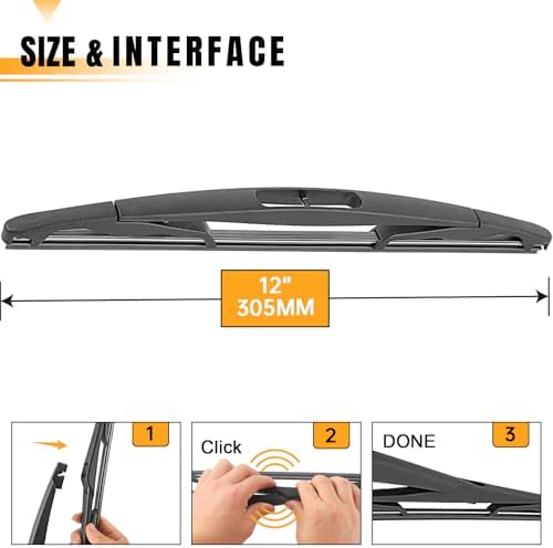 AUTOBOO 12" Rear Wiper Blade Replacement for Ford Flex 2019-2009 Escape