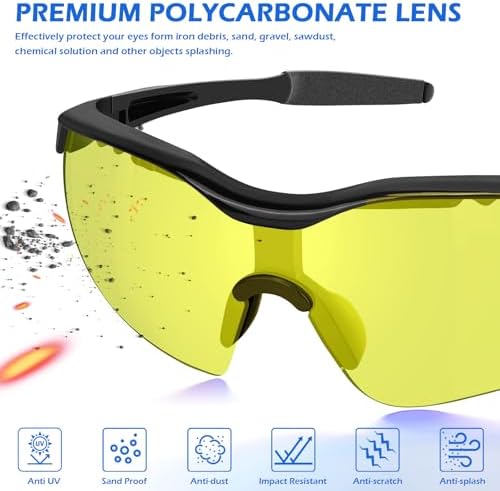 OXG Safety Glasses for Men Women, ANSI Z87 UV Protection Protective Eyewear