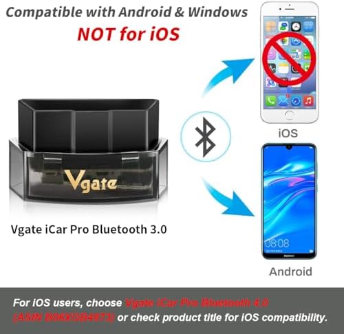 Vgate iCar Pro Bluetooth 3.0 OBD2 Scanner | Android Only – Not for iOS – Check Engine Light