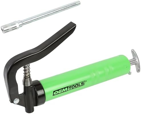 OEMTOOLS 87207 Mini Pistol Grip Grease Gun, Mini Grease Guns, Aluminum Grease Gun, Small Grease Gun, Maximum PSI of 2,900, Green