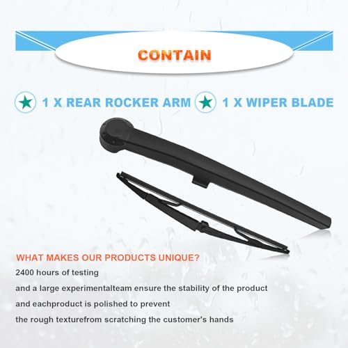 14in Rear Windshield Wiper Blade Kit, 2 Pack, Compatible With Grand Cherokee 2005-2010