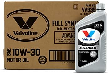 Valvoline Advanced Full Synthetic SAE 10W-30 Motor Oil 1 QT, Case of 6