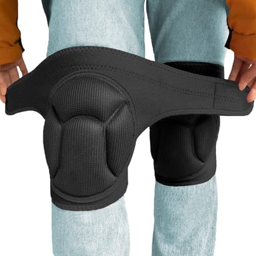 Work Knee Pads for Cleaning, Gardening Adjustable Foam Kneepads, Black XL