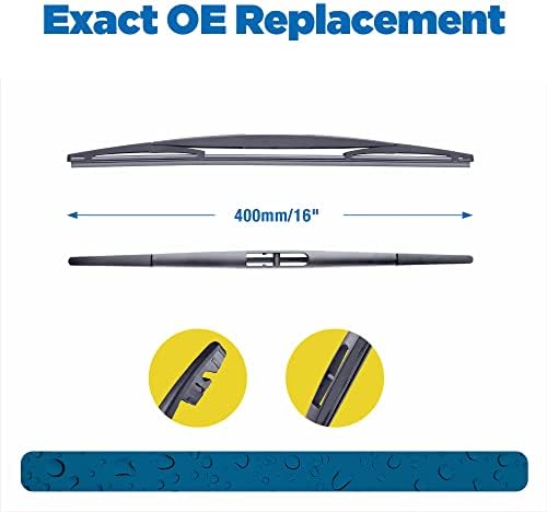 16" Rear Wiper Blade Replacement for Honda Odyssey 2023-2005,Passport 2023-2019 Subaru Outback 2022-2020,Impreza 2011-2009 Back Windshield Wiper Blade 16-B/H410