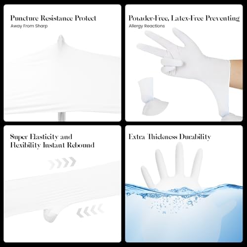 Kids Disposable Gloves, 5-Mil Safe White Nitrile, XS, 50Ct