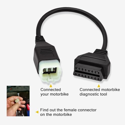 OBD2 Adapter Fit for KTM 6 Pin to 16Pin Motorcycle Diagnostic Cable