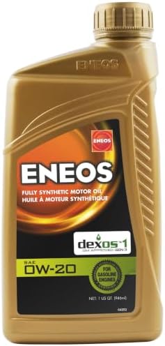 ENEOS 0W-20 Fully Synthetic Motor Oil, API SQ, dexos1 Gen3, 1 Qt