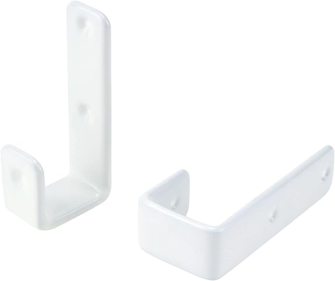 Coshar Heavy Duty Hook Bracket Coated Stainless Steel J Hooks 1-Inch Inner Bunk Bed Ladder Hook Hardware for Bed Decor, Garage Storage, Cable Tool Organization - 4Pcs White