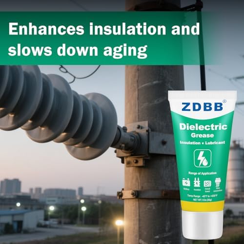 ZDBB Dielectric Grease for Electrical Connectors Automotive, Tune Up Dialectric Grease with a Brush, Electric Grasa Spark Plug, Battery Terminal, Marine Waterproof Heat-Resistant 1oz (1pcs)