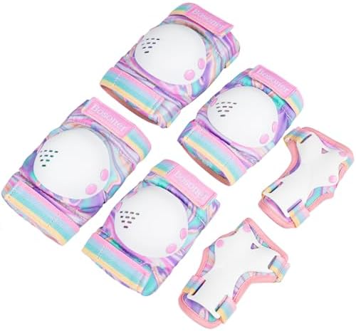 BOSONER Kids/Youth Knee Pad Elbow Pads for Roller Skates Cycling BMX Bike Skateboard Inline Rollerblading, Skating Skatings Scooter Riding Sports