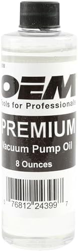 OEMTOOLS 24399 Vacuum Pump Oil, 8 oz, Hydrotreated, 8oz Vacuum Oil Change Tool Accessory, Widely Compatible for Fluid Pump, Automotive, Electrical, and Mechanical Systems
