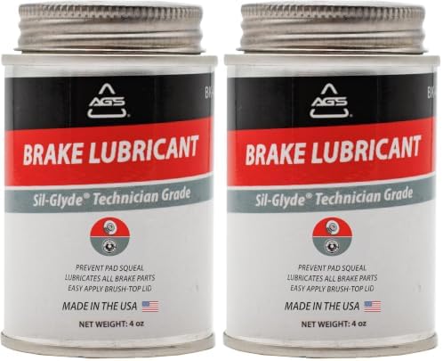 AGS Automotive Solutions 4oz Brush Top SIL-Glyde Silicone Brake Grease - Premium Brake Caliper Grease and Brake Lubricant for Optimal Performance and Longevity (Pack of 2)