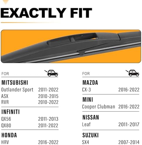 AUTOBOO 10" Rear Wiper Blade Replacement for Honda HR-V CRV Outlander Sport