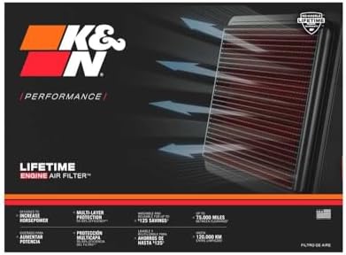 K&N High-Flow Original Lifetime Engine Air Filter: Increase Power: Premium, Washable: Compatible with 2004-2024 Mitsubishi/Toyota: (See Product Description for Select Models) 33-3045