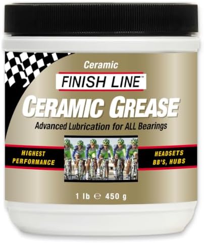 Finish Line Ceramic Grease for Bicycles, Advanced Ceramic Bearing Lubricant for Bottom Brackets, Hubs and Headsets, Reduces Friction and Heat, Waterproof Rust Protection
