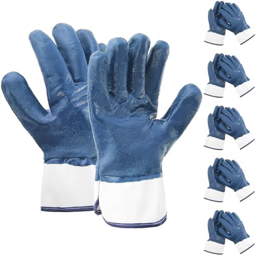 Teenyyou 5/10/15/20/25 Pair Nitrile Coated Oil Work Gloves