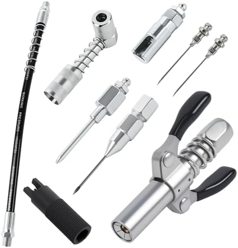 Grease Gun Coupler Kit, 90 Degree Adapter, 9-Piece