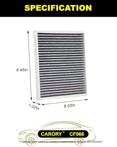 CARORY Cabin Air Filter w/Activated Carbon for Chevy, GMC, Cadillac, Buick Select Models - Silverado, Sierra, Equinox, Acadia, Blazer, Colorado, Malibu, Tahoe, Terrain, Traverse, and More, CF966