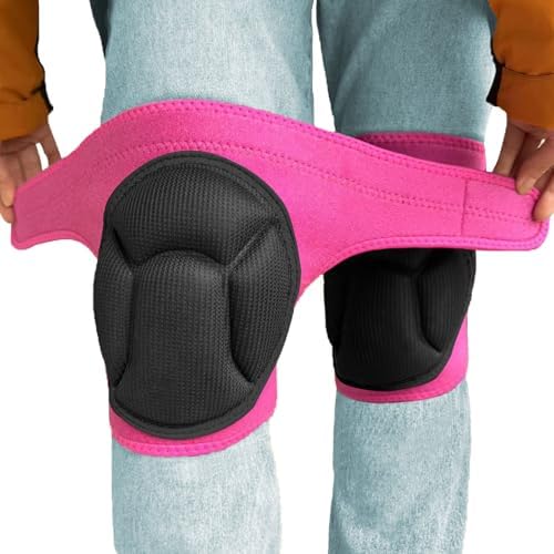 Women' s Work Knee Pads Adjustable - Thick Foam Padding, Pink Extra Large