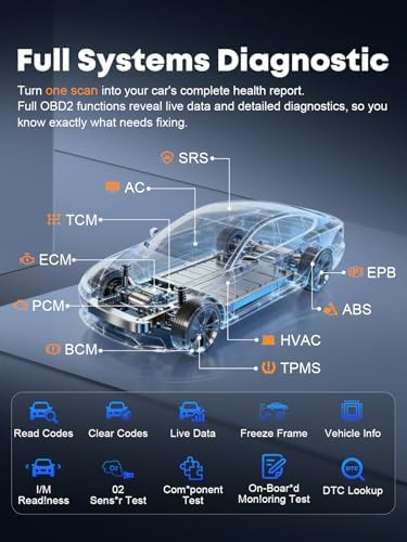 XTOOL D6 Full System OBD2 Scanner Diagnostic Tool with Lifetime Free Update