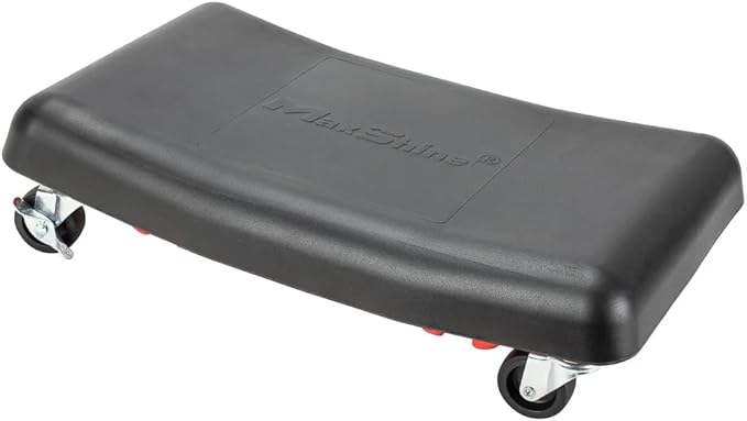 Maxshine Detailing Mini Creeper with Cushion – Mobile Rolling Utility Creeper Seat for Mechanics & Car Detailers – Comfortable Low Profile Seat for Car Cleaning, Polishing, Coating & Waxing