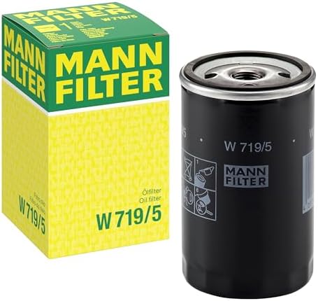 Mann Filter W 719/5 Spin-On Oil Filter Replacement Compatible With VW Volkswagen Golf & GTI (1985-1990), Rabbit (1980-1981), Jetta (1980-1990), Scirocco (1980-1988), Audi S3 Turbo (2000-2010)