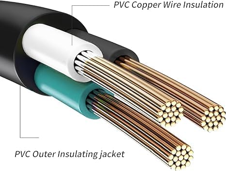 Flat Plug Indoor Extension Cord, UL Certified, 16 Gauge 12FT Grey 3 Prong Heavy Duty, 16/3 SJTW 13A Power Cord for Lights, Appliances, Home