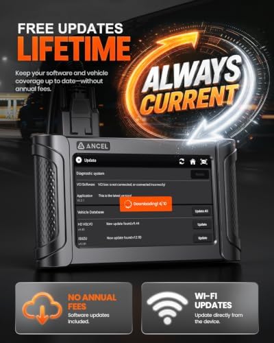 ANCEL HD7000 Heavy Duty Truck Scanner with DPF Regen, Speed Limit/Idle Reset, Service Reset, Professional Diesel Diagnostic Tool for Cummins, Detroit, Caterpillar, PACCAR, Volvo, Mack & International