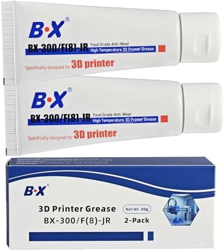 BX-300/F 3D Printer Grease 1oz High Temperature Lubricant for Linear Rods, Bearings, Z-Axis & Lead Screws | Non-Corrosive, Long-Lasting | FDM/FFF Printer Maintenance
