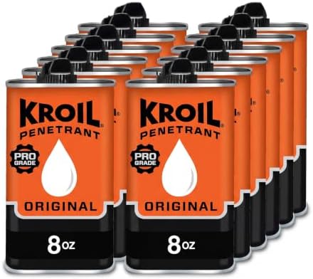 Kroil Original Penetrant - Rust Penetrating Lubricant - Corrosion Inhibitor Oil for Chains, Hinges & Stuck Metal Parts - Home & Industrial Use - Drip Can - 8 oz - 12 Pack (AZKL081C12)