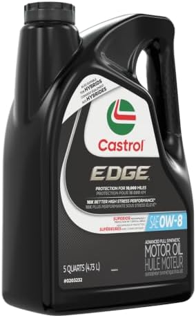 Castrol Edge Advanced Full Synthetic 0W-8 Motor Oil, 5 Quarts