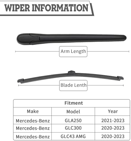 Rear Wiper Arm & Blade Kit for Mercedes-Benz GLC43,GLC300 2020-2023