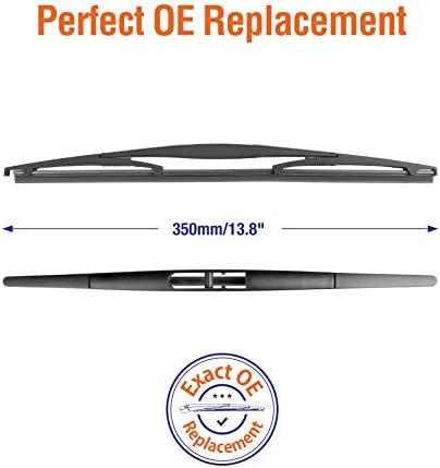 Genuine Rear Wiper Blades for Honda CRV CR-V 2007 2008 2009 2010 2011, 14"+14" (2 Pack) OEM 76730-SFA-003, Compatible for Honda Fit Pilot/Subaru Tribeca Outback Forester/Acura MDX RDX +More