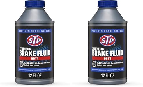 STP Synthetic Brake Fluid, Dot 4 Brake Fluid Protects Brake Systems, ABS, Disc and Drum Systems, 12 Oz, STP (Pack of 2)