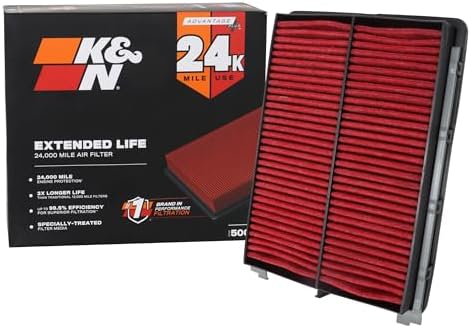 K&N Engine Air Filter: Extended Life 24,000 Mile Replacement Air Filter: Compatible with 2017-2018 HYUNDAI SANTA FE SPORT L4-2.4L F/I, KNX-5075