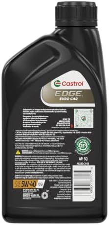 Castrol EDGE Euro 5W-40 A3/B4 Advanced Full Syn Motor Oil, 1 Qt, 6 Pack