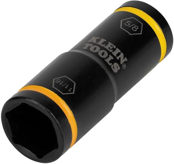 Klein Tools Impact Driver Flip Socket, 11/16- and 5/8-Inch Sizes, Use with Klein Tools Compact Impact Wrenches BAT20CW, BAT20CW1